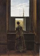 Caspar David Friedrich Woman at a Window Sweden oil painting artist